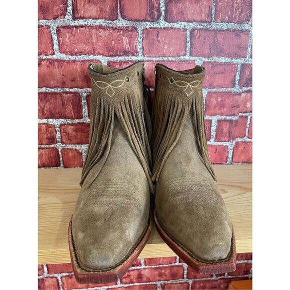 New J B Dillon JBW2242 Fringe Boots Snip Toe Short Booties Size 10B Cowgirl - Picture 3 of 14
